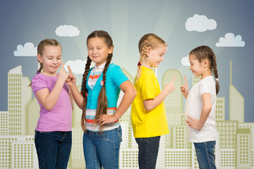 Wall Mural - small group of girls