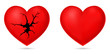heart with cracked surface icon 3d
