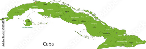 Board z aluminiowym obramowaniem Mapa Kuby