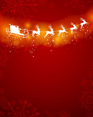 Fototapete - Vector Illustration of Santa Claus Driving in a Sledge