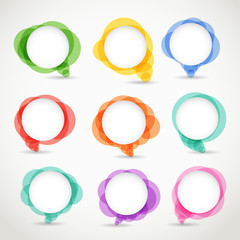 Aufkleber - Abstract color speech clouds collection