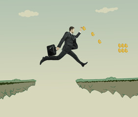 Poster - young businessman jumping