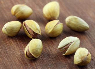 Sticker - Pistachios on wooden surface