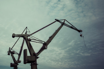 Industrial cranes in Gdansk shipyards