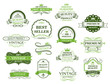 Green labels and banners