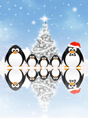 Sticker - Penguins at Christmas