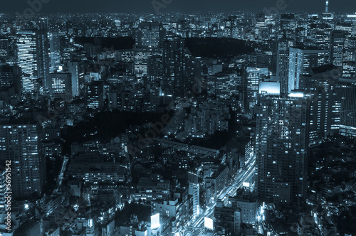 Board z aluminiowym obramowaniem Tokio cityscape