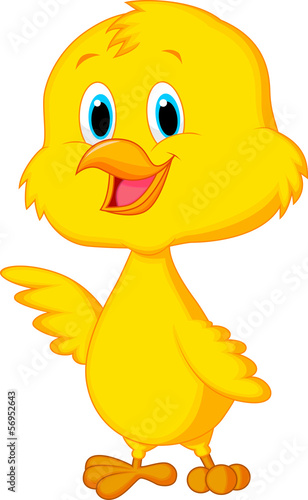 Naklejka na drzwi Cute baby chicken cartoon