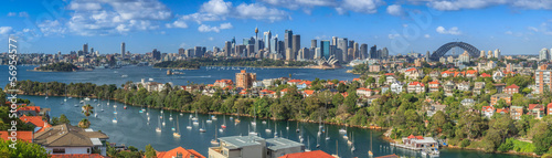 Board z aluminiowym obramowaniem Panorama portu Sydney z mosman