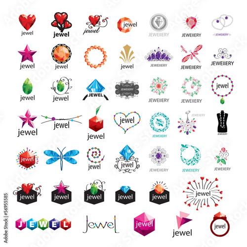 Obraz na płótnie canvas Duża kolekcja logo wektor logo, biżuteria złota