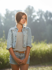 Wall Mural - beautiful teenage girl outdoors