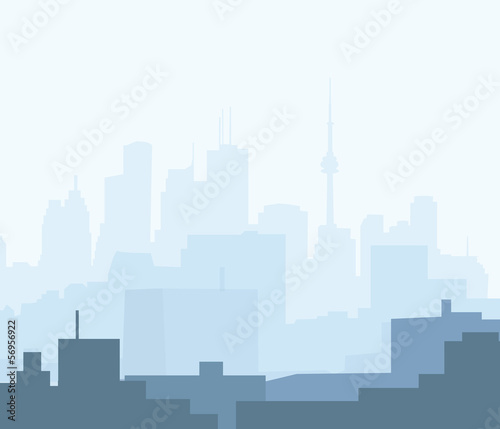 Plakat na papierze fotorealistycznym Toronto rano - ilustracji wektorowych