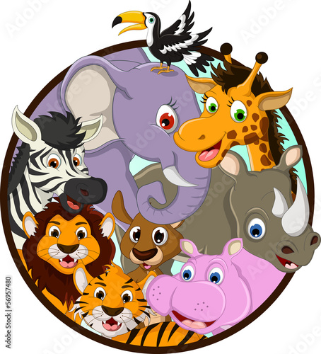 Fototapeta na wymiar cute animals cartoon collection