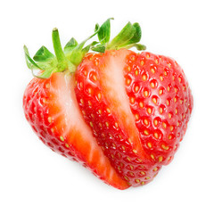 Strawberry. Sliced ​​fruit isolated on white