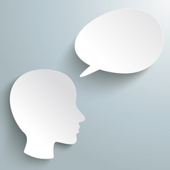 Sticker - white head speech bubble piad