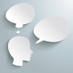 Sticker - head thought und speech bubbles piad