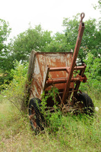 Old Rusty Trailer From The Front