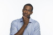 © Burlingham - African American man thinking and looking sideways, horizontal