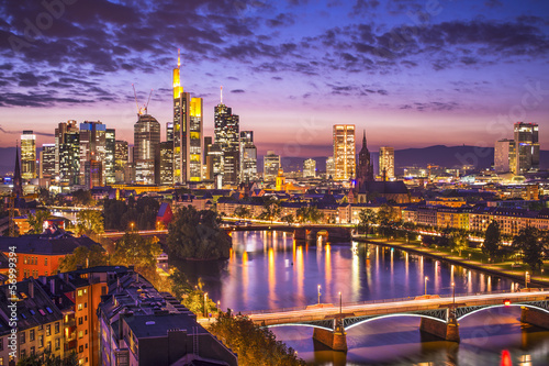 Board z aluminiowym obramowaniem Frankfurt, Niemcy panoramę dzielnicy finansowej