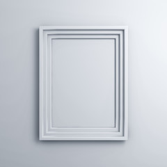 Aufkleber - Blank frame on a white wall background with shadow