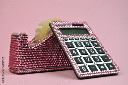 Pretty Pink Bling Office Desk Accessories Buy This Stock Photo