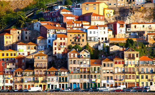 Naklejka na drzwi Portugal. Porto city. View of Douro river embankment