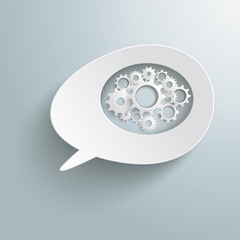 Wall Mural - white bevel speech bubble gear machine piad