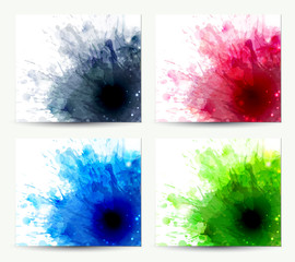 Aufkleber - set of abstract artistic element forming by blots