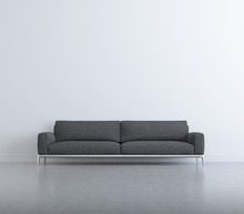 Isolated Contemporary Elegant Living Room, Grey Sofa