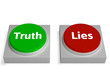 Truth Lies Buttons Show True Or Liar