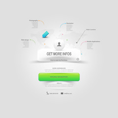 Wall Mural - website design template elements: vcard portfolio template.