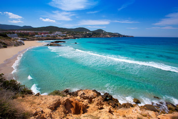 Sticker - Cala Tarida in Ibiza beach at Balearic Islands