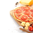 Home baked cheese and tomato pizza
