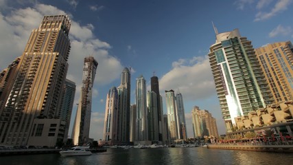 Wall Mural - Dubai Marina time lapse video. United Arab Emirates