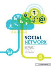Wall Mural - cloud social media network concept background design layout for