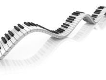 Abstract Piano Keyboard Wave