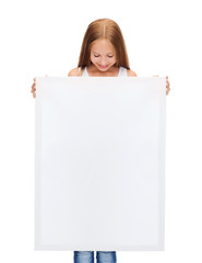 Canvas Print - little girl with blank white board