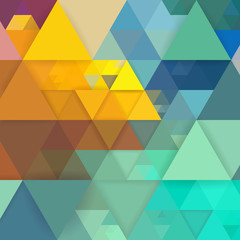 Aufkleber - abstract colorful geometric background with triangles.