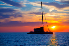 Ibiza San Antonio Abad Catamaran Sailboat Sunset
