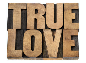 Wall Mural - true love in wood type