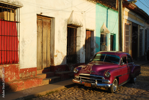 Naklejka na drzwi Voiture à Cuba