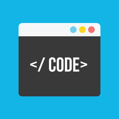 Wall Mural - vector code editor icon