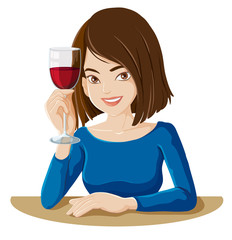 Poster - A lady holding a glass of red wine