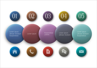 Wall Mural - buttons options - infographics and web design