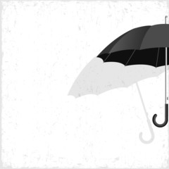 Vector black umbrella on grunge background