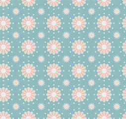 Canvas Print - Seamless Flower Pattern Colorful Set