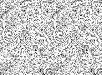 Aufkleber - Ornamental floral seamless pattern for your design