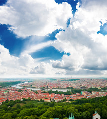 Sticker - Colorful landscape of Prague (Praha), capital of the Czech Repub