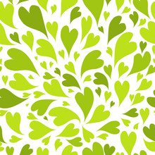 Seamless Pattern With Green Hearts For Your Design