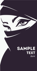 beautiful face of arabic muslim woman, vector bannerbeautiful fa